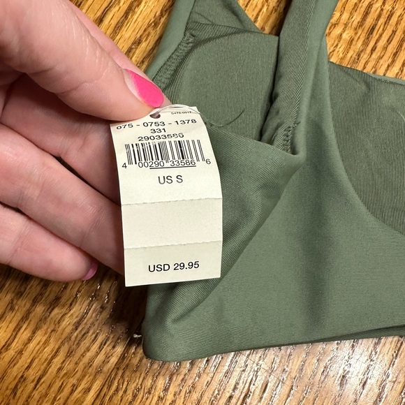 Aerie Swim Top Green Scoop Neck Wide Straps New - Picture 5 of 6